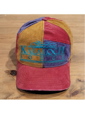 Vtg Kalaloch Lodge Hat Snapback Patchwork Pinwheel Multicolor 90s Olympic Park